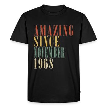 Novembre 1968 Anniversaire Novembre 1968 Novembre - T-shirt Premium bio Homme - noir - Devant - Nico (187cm)