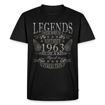 Novembre 1963 Anniversaire Novembre 1963 Novembre - T-shirt Premium bio Homme - noir - Devant - Nico (187cm)