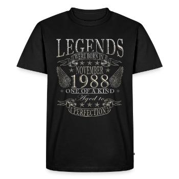 Novembre 1988 Anniversaire Novembre 1988 Novembre - T-shirt Premium bio Homme - noir - Devant - Nico (187cm)