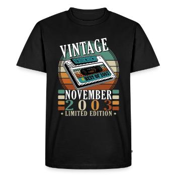 20e anniversaire Millésime Novembre 2003 Original 200 - T-shirt Premium bio Homme - noir - Devant - Nico (187cm)