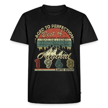 55th Birthday Vintage November 1968 Original 196 - Men's Premium Organic T-Shirt - black - Front - Nico (187cm)