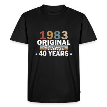 Millésime 1983 Original - T-shirt Premium bio Homme - noir - Devant - Nico (187cm)