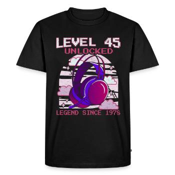 45e anniversaire Gamer Niveau 45 Complet 45 Ans - T-shirt Premium bio Homme - noir - Devant - Nico (187cm)