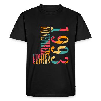 Novembre 1993 Anniversaire Novembre 1993 Novembre - T-shirt Premium bio Homme - noir - Devant - Nico (187cm)
