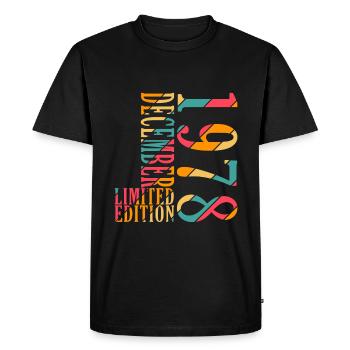 Décembre 1978 Anniversaire Décembre 1978 Décembre - T-shirt Premium bio Homme - noir - Devant - Nico (187cm)