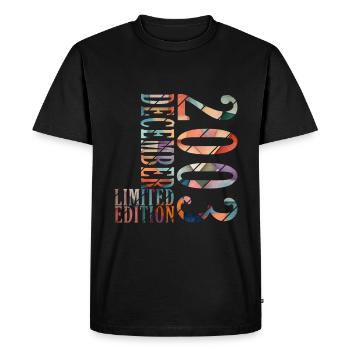 20e anniversaire Millésime Décembre 2003 Original 200 - T-shirt Premium bio Homme - noir - Devant - Nico (187cm)