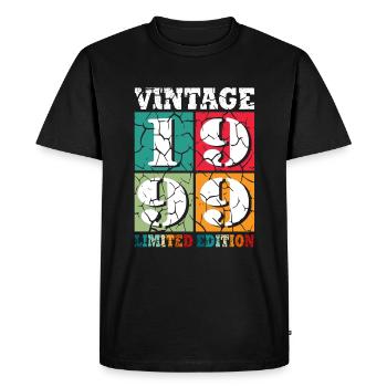 25th birthday Born in 1999 25 years old - Men's Premium Organic T-Shirt - black - Front - Nico (187cm)
