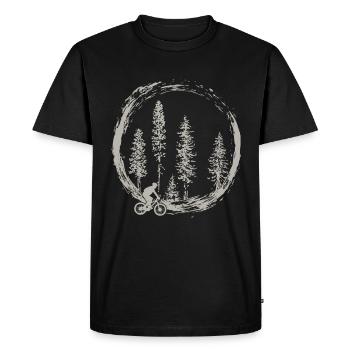 Mountain Bike MTB Biker Gift - Men's Premium Organic T-Shirt - black - Front - Nico (187cm)
