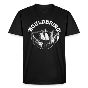 Bouldering Sloth Climbing Gift - Men's Premium Organic T-Shirt - black - Front - Nico (187cm)