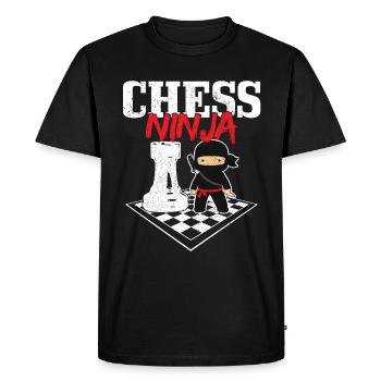 Cadeau de joueur d’échecs Ninja Chess - T-shirt Premium bio Homme - noir - Devant - Nico (187cm)