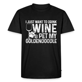 Goldendoodle chien vin cadeau - T-shirt Premium bio Homme - noir - Devant - Nico (187cm)