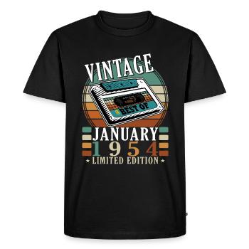 1954 Janvier 1954 Anniversaire Janvier 1954 - T-shirt Premium bio Homme - noir - Devant - Nico (187cm)