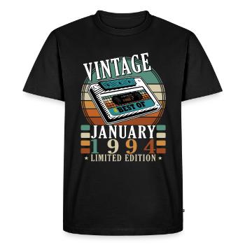 Janvier 1994 - 1994 Cadeau d’anniversaire de janvier - T-shirt Premium bio Homme - noir - Devant - Nico (187cm)
