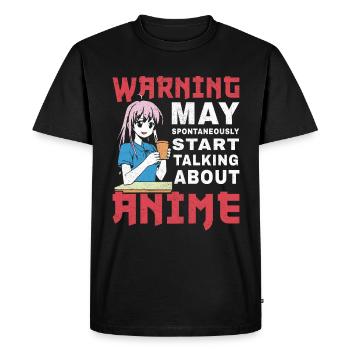 Citation d’anime Anime drôle Parler d’anime - T-shirt Premium bio Homme - noir - Devant - Nico (187cm)