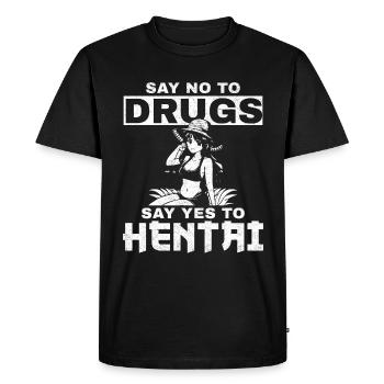 Dites non à la drogue mais oui à l’idée cadeau d’anime - T-shirt Premium bio Homme - noir - Devant - Nico (187cm)