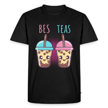 Thé à bulles - T-shirt Premium bio Homme - noir - Devant - Nico (187cm)