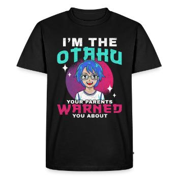 Je suis l’otaku contre lequel tes parents t’ont mis en garde - T-shirt Premium bio Homme - noir - Devant - Nico (187cm)