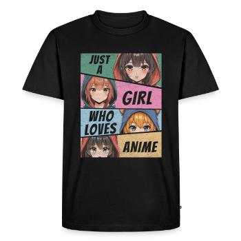 Anime Merch Just A Girl Who Loves Anime Anime Girl - Men's Premium Organic T-Shirt - black - Front - Nico (187cm)