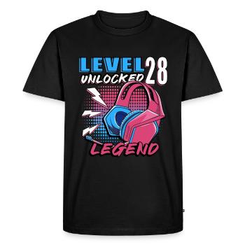 Niveau 28 Débloqué Funny Video Game Maker 28. - T-shirt Premium bio Homme - noir - Devant - Nico (187cm)