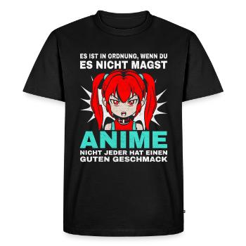 Ce n’est pas grave si vous n’aimez pas l’anime - T-shirt Premium bio Homme - noir - Devant - Nico (187cm)