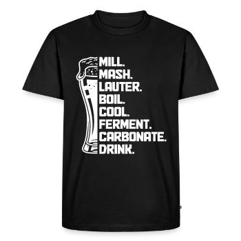 Bière artisanale maître brasseur houblon cadeau - T-shirt Premium bio Homme - noir - Devant - Nico (187cm)