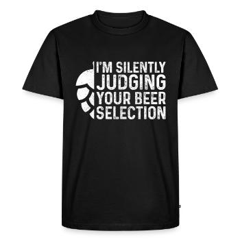 Bière artisanale maître brasseur houblon cadeau - T-shirt Premium bio Homme - noir - Devant - Nico (187cm)