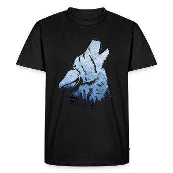 Cadeau de loup hurlant - T-shirt Premium bio Homme - noir - Devant - Nico (187cm)