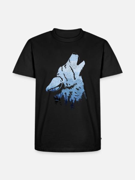 Howling Wolf Gift - Men's Premium Organic T-Shirt - black
