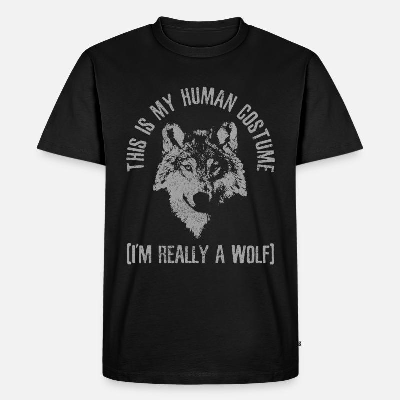 Wolf Kostüm Geschenk - Männer Premium Bio T-Shirt - Schwarz