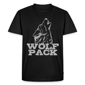 Wolf Pack Gift - Men's Premium Organic T-Shirt - black - Front - Nico (187cm)