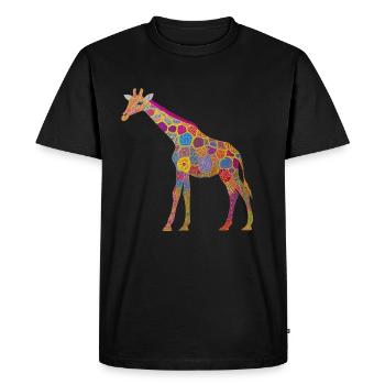 Colorful Giraffe Animal Pattern Kids Gift - Men's Premium Organic T-Shirt - black - Front - Nico (187cm)