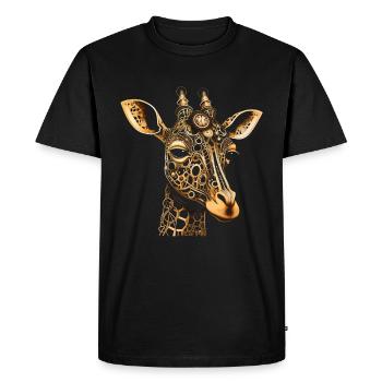 Girafe Steampunk Animal cadeau - T-shirt Premium bio Homme - noir - Devant - Nico (187cm)