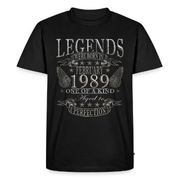 February 1989 - February 1989 Birthday Gift - Men's Premium Organic T-Shirt - black - Front - Nico (187cm)