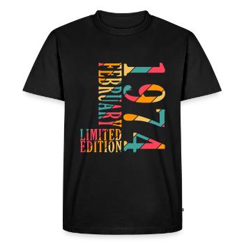 Jubilé février 1974. Don février 1974. - T-shirt Premium bio Homme - noir - Devant - Nico (187cm)