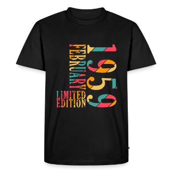 Gift Legend February 1959. Gift February 195 - Men's Premium Organic T-Shirt - black - Front - Nico (187cm)