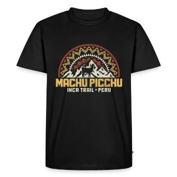 Machu Picchu Llama Alpaca Souvenir - Men's Premium Organic T-Shirt - black - Front - Nico (187cm)