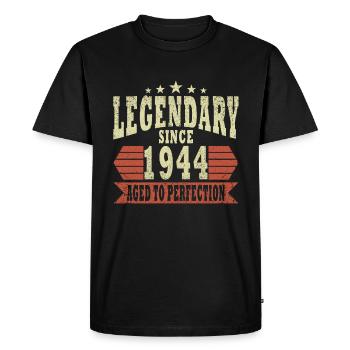 Legend 1944 Birthday legendary since 1944 - Men's Premium Organic T-Shirt - black - Front - Nico (187cm)