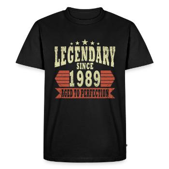 Légende Millésime 1989 - T-shirt Premium bio Homme - noir - Devant - Nico (187cm)