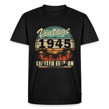 1945 - Year 1945 - Year 1945 - Men's Premium Organic T-Shirt - black - Front - Nico (187cm)