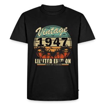 1947 - Année 1947 - Année 1947 - T-shirt Premium bio Homme - noir - Devant - Nico (187cm)