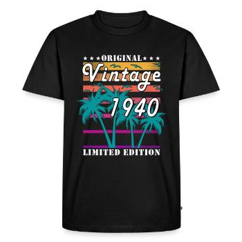 1940's Vintage Birthday Gift 1940's - Men's Premium Organic T-Shirt - black - Front - Nico (187cm)