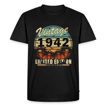 1942 - Born in 1942 - Men's Premium Organic T-Shirt - black - Front - Nico (187cm)