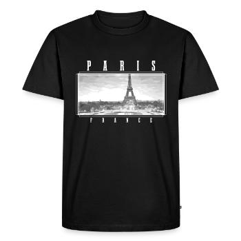Paris France Eiffel Tower Souvenir - Men's Premium Organic T-Shirt - black - Front - Nico (187cm)