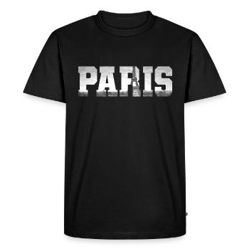 Paris France Eiffel Tower Souvenir - Men's Premium Organic T-Shirt - black - Front - Nico (187cm)