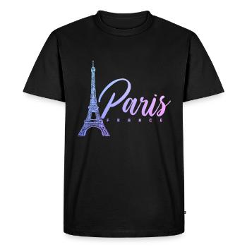 Paris France Eiffel Tower Souvenir - Men's Premium Organic T-Shirt - black - Front - Nico (187cm)