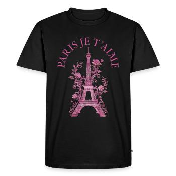 Paris France Eiffel Tower Souvenir - Men's Premium Organic T-Shirt - black - Front - Nico (187cm)