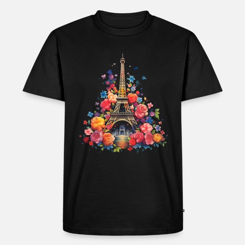 Paris Frankreich Eiffelturm Souvenir - Männer Premium Bio T-Shirt - Schwarz