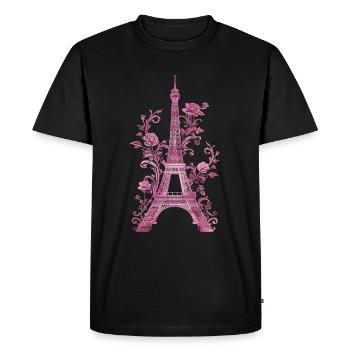 Paris France Eiffel Tower Souvenir - Men's Premium Organic T-Shirt - black - Front - Nico (187cm)