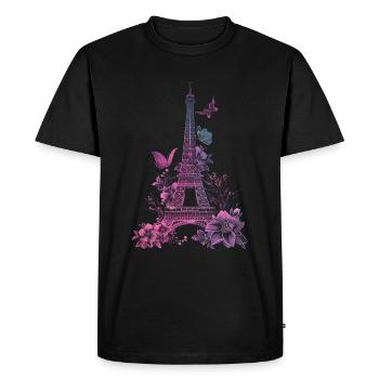 Paris France Eiffel Tower Souvenir - Men's Premium Organic T-Shirt - black - Front - Nico (187cm)
