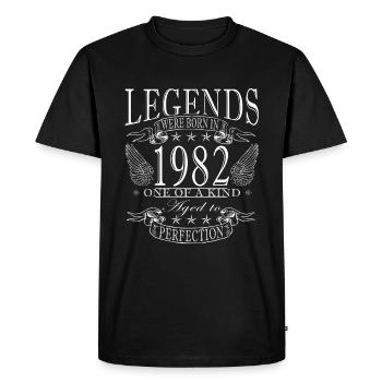 Birthday Legends 1982 Vintage 1982 Gift - Men's Premium Organic T-Shirt - black - Front - Nico (187cm)